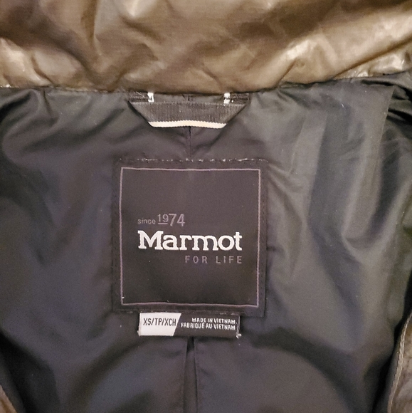 Marmot Women's Duck Down Short Bomber Puffer Jacket Coat, Olive Green, XS - Picture 7 of 16